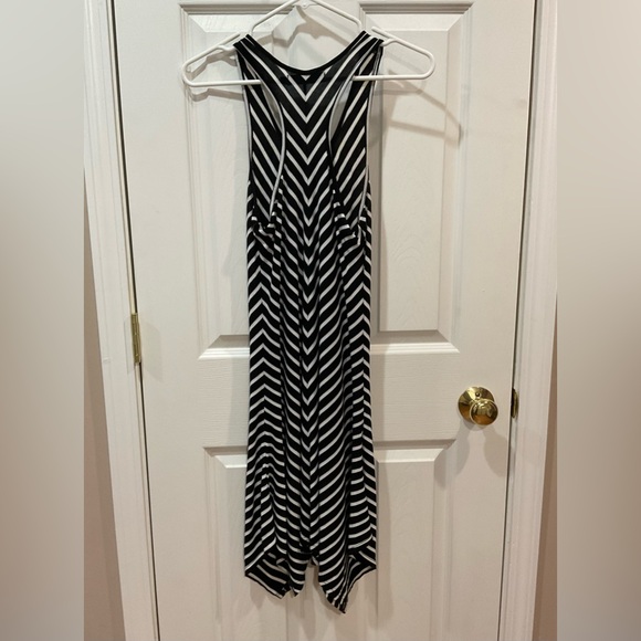 Striped black and white racerback maxi dress S/M - Picture 2 of 6